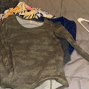 Mudd Olive & Dark Green Camo Crewneck Sweater